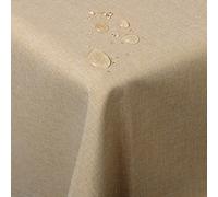 WOLTU Nappe de Table rectangulaire Aspect Lin Protection Décoration de Table Imperméable 135 x 200 cm Sable