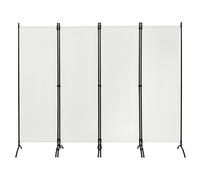WOLTU Paravent 4 Panneaux 224x182 cm Crème, Cloison de Séparation pour Chambre, Mur Séparateur Pliable, Paravent d’Intimité pour Usage Intérieur et Extérieur, Idéal pour Salon, Balcon et Jardin