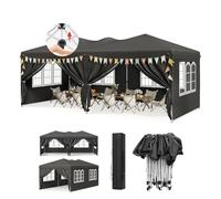 WOLTU Pavillon de Jardin 3x6m Pop up Barnum Pliant avec 6 parois Gris | UPF 50+ UV, imperméable, hauteur ajustable, vent stable, 6 parois, Jardin