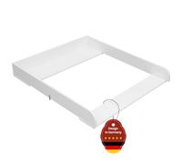 WOLTU Plan à Langer, 80x78.5 cm, Plan à Langer pour Commode (Profondeur : 46,5-50 cm), Plateau à Langer Amovible, avec Sangle Anti-basculement, Blanc
