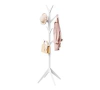 WOLTU Porte-Manteau en Forme d’Arbre, en Bois massif, Portemanteau sur Pied, Hauteur 180cm, avec 8 Crochets Blanc