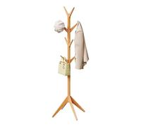 WOLTU Porte-Manteau en Forme d’Arbre, en Bois massif, Portemanteau sur Pied, Hauteur 180cm, avec 8 Crochets Nature
