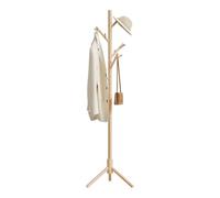 WOLTU Porte Manteau en Forme d'Arbre, Portemanteau sur Pieds, 13 Crochets, 3 Hauteus Réglables, en Bois, pour Entrée, Dressing, Chambre, Bureau, 48x42x175cm, Couleur Bois