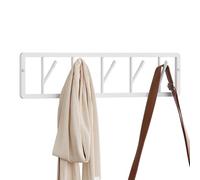 WOLTU Portemanteau Mural, Patère Murale en Métal, avec 5 Crochets Pivotants, pour Entrée, Chambre, Salle de bain, Dressing, Blanc