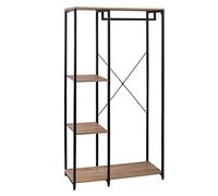 WOLTU Portemanteau Portant à vêtements avec étagère en Aggloméré et métal,Porte-vêtements 90x40x167cm Noir+Chêne Clair