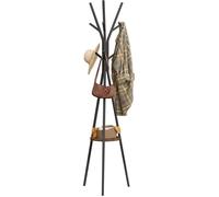 WOLTU Portemanteau sur Pieds en Forme d’Arbre, Portant à Vêtements en Métal et Bois MDF, Noir et Chêne Foncé, SRY40sdc
