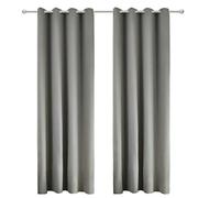WOLTU® Rideau Occultant, 2 Pièces, Rideau Isolant Thermique, Suspension à Œillets,135x225cm Gris Foncé