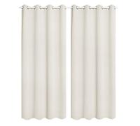 WOLTU® Rideau Occultant, 2 Pièces, Rideau Isolant Thermique, Suspension à Œillets,135x245cm Crème