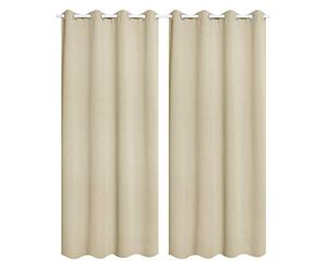 WOLTU® Rideau Occultant, 2 Pièces, Rideau Isolant Thermique, Suspension à Œillets,135x245cm Sable