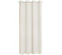 WOLTU 1 pièce Rideau occultant en Polyester, Rideau Opaque Suspension à œillets, 135x225cm, Crème, VH5866cm