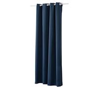 WOLTU 1 pièce Rideau occultant à œillets pour fenêtre Porte, Thermique Isolant,135x225cm,Bleu Foncé VH5878dbl