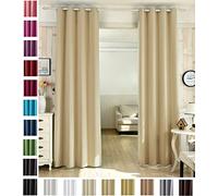 WOLTU® Rideau Occultant, en Polyester, Rideau Opaque, Suspension à Œillets, 1 Pièce, 135x225cm, Champagne