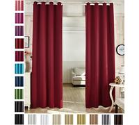 WOLTU® Rideau Occultant, en Polyester, Rideau Opaque, Suspension à Œillets, 1 Pièce, 135x245cm, Bordeaux