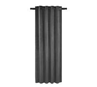 WOLTU Rideau Occultant, Rideau Thermique Isolant avec Galon Fronceur, en Velours, 1 Pièce, 140x225 cm Gris Foncé