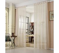 WOLTU® Rideau Voilage, Suspension à Pattes, 1 Pièce, Décoration pour Salon, Chamber, Fenêtre, 140x225 cm, Crème
