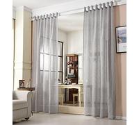 WOLTU® Rideau Voilage, Suspension à Pattes, 1 Pièce, Décoration pour Salon, Chamber, Fenêtre, 140x245 cm, Gris Foncé