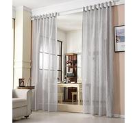 WOLTU® Rideau Voilage, Suspension à Pattes, 1 Pièce, Décoration pour Salon, Chamber, Fenêtre, 140x245 cm, Gris Clair