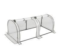 WOLTU Serre de Jardin, 130x60x50cm, Serre pour Plantes, en PE Imperméable et Demi-translucide 130g/m2, pour Protection de la Pluie, du Vent et de la Neige, Blanc