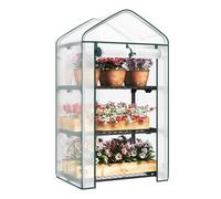 WOLTU Serre de Jardin, 3 Étagères Métalliques, Blanc, 69x49x125cm | PE Imperméable; Hivernage; Plantes/Fleurs; Légumes/Semis; Extérieur; Bâche