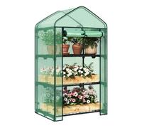 WOLTU Serre de Jardin, 3 Étagères Métalliques, Vert, 69x49x125cm | PE Imperméable; Hivernage; Plantes/Fleurs; Légumes/Semis; Extérieur; Bâche