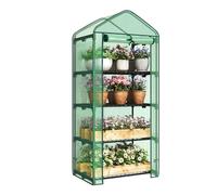 WOLTU Serre de Jardin, 4 Étagères Métalliques, Vert, 69x49x158cm | PE Imperméable; Hivernage; Plantes/Fleurs; Légumes/Semis; Extérieur; Bâche