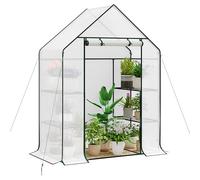 WOLTU Serre de Balcon-Jardin-Terrasse en PE, Serre à tomate avec porte, Cadre en acier, 143x73x195cm