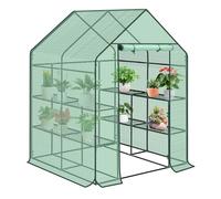 WOLTU Serre de Jardin PE, avec Porte, Vert, 143x143x195cm | Pour Légumes; Jardin; Extérieur; Protection; Intérieur
