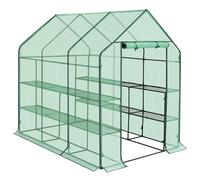 WOLTU Serre de Jardin PE, avec Porte, Vert, 143x215x195cm | Pour Légumes; Jardin; Extérieur; Protection; Intérieur