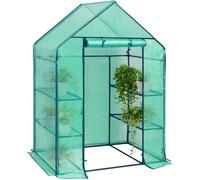 WOLTU Serre de Jardin PE, avec Porte, Vert, 143x73x195cm | Pour Légumes; Jardin; Extérieur; Protection; Intérieur