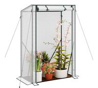 WOLTU Serre de Jardin Tipi, Porte à Rouleau, 100x50x150/136cm, Blanc | PE Imperméable; Anti-Déchirure; Tomates; Terrasse; Jardin Arrière