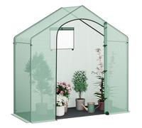 WOLTU Serre de Jardin Tipi, Porte Zippée, Vert, 200x80x200cm | Base Tissu PE Noir; Cadre en Acier; Tomates/Légumes; Plantes; Fleurs