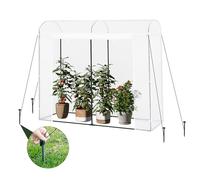 WOLTU Serre de Jardin Tunnel, 2 Fenêtres, Blanc, 170x68x200cm | Acier Galvanisé; PE 140g/m²; Porte Zippée; Enrouleur; Latérales; Jardin