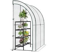 WOLTU Serre d'Hivernage Murale, Imperméable, Blanc, 200x100x210cm | PE 140g/m²; Renforcée; Toutes Saisons; Plantes/Légumes; Fleurs; Jardin