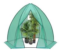 WOLTU Serre d'Hivernage PE, Porte Zippée Tipi, Vert, 200x200x240cm | Serre de Jardin; Cadre en Acier; Hivernage; Pour Plantes; Jardin; Extérieur
