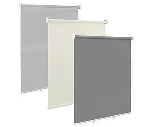 WOLTU Store Enroulable d'Extérieur avec Chaîne, Brise-Vue Vertical Résistant aux Intempéries avec Protection UV et Isolation Thermique, pour Balcon, Terrasse ou Fenêtre, Gris Foncé 100x140 cm