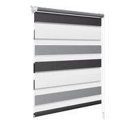 WOLTU Double Store Enrouleur, Directement sans perçage, Réglage de rideau latéral,translucide, 70x220cm, Blanc+Gris+Anthracite