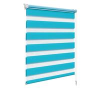 WOLTU Store Enrouleur Jour Nuit sans Perçage, Montage avec Clips, Rideau Translucide et Occultant en Double Tissu, Protection Vie Privée, pour Fenêtre ou Porte, 80l x 150L cm, Turquoise