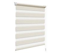 WOLTU Store Enrouleur Jour Nuit sans Perçage, Montage avec Clips, Rideau Translucide et Occultant en Double Tissu, Protection Vie Privée, pour Fenêtre ou Porte, 50l x 150L cm, Hêtre