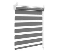 WOLTU Store Enrouleur Jour Nuit sans Perçage, Prémonté Store Occultant et Translucide, Pose Facile avec Clips, pour Fenêtre ou Porte, 70x130 cm [Largeur du Tissu: 66 cm], Gris Foncé