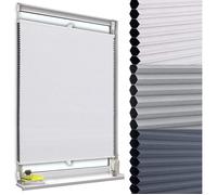 WOLTU Store Plissé Nid d'abeille sans Perçage, Store Occultants Thermique Antisolaire Insonorisant avec Feuille d'aluminium pour Fenêtre & Porte, Bicolore 45x130cm,Blanc