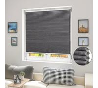 WOLTU Store Plissé Nid d'abeille sans Perçage, Occultant, 70x120 cm | Gris Foncé-Blanc, Thermique, Antisolaire et Insonorisant, avec Feuille d'Aluminium, pour Fenêtre ou Porte