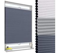 WOLTU Store Plissé Nid d'abeille sans Perçage, Occultant, 75x120 cm | Bleu-Blanc, Thermique, Antisolaire et Insonorisant, avec Feuille d'Aluminium, pour Fenêtre ou Porte
