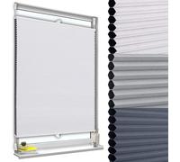 WOLTU Store Plissé Nid d'abeille sans Perçage, Occultant, 75x130 cm | Blanc-Blanc, Thermique, Antisolaire et Insonorisant, avec Feuille d'Aluminium, pour Fenêtre ou Porte