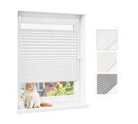 WOLTU Store Plissé Occultant sans Perçage, 50 x 130 cm, Blanc | avec Montage Klemmfix, Protection de la Vie privée et du Soleil, pour Fenêtres ou Porte-Fenêtre