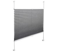 WOLTU Store Plissé Opaque sans Perçage, 100x130 cm, Gris (Plis) | Montage avec Clips, Protection Solaire, Protection de l'Intimité, Facile à Installer, Pour Fenêtres ou Porte-Fenêtre