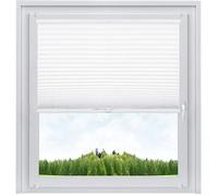 WOLTU Store plissé opaque, Installation rapide et directement sans perçage, Store pour Fenêtre en 100% polyester, 80x130cm, Blanc