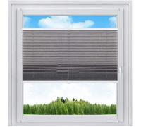 WOLTU Store Plissé sans Perçage, Store pour Fenêtre & Porte, Facile à Installer, Opaque, Protection de la Vie privée, Protection Solaire, Décoration Moderne pour Chambre,60x130cm,Gris(Plis)