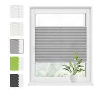WOLTU Store Plissé Opaque sans Perçage, 80x130 cm, Gris (Matt) | Montage avec Clips, Protection Solaire, Protection de l'Intimité, Facile à Installer, Pour Fenêtres ou Porte-Fenêtre