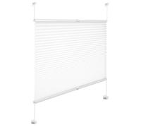 WOLTU Store Plissé Opaque sans Perçage, 70x130 cm, Blanc (Matt) | Montage avec Clips, Protection Solaire, Protection de l'Intimité, Facile à Installer, Pour Fenêtres ou Porte-Fenêtre