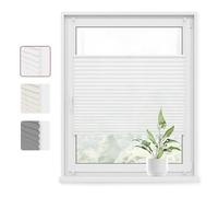 WOLTU Store Plissé sans Perçage, Store pour Fenêtre & Porte, Facile à Installer, Opaque, Protection de la Vie privée, Protection Solaire, Décoration Moderne pour Chambre,85x130cm,Blanc(Matt)
